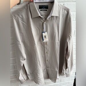Report Collection Men's Light Gray Casual Button Down Shirt